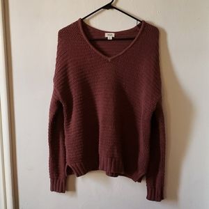 a.n.a | Rust Orange Oversized Knit V-neck Sweater | Women's XS